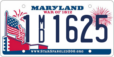 MD license plate 1MD1625