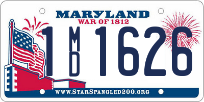 MD license plate 1MD1626