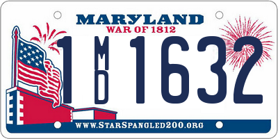 MD license plate 1MD1632