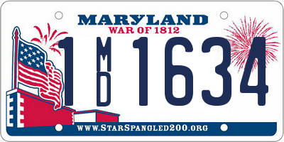 MD license plate 1MD1634