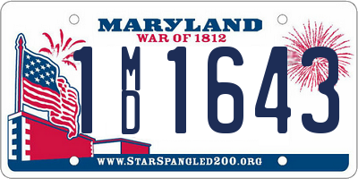 MD license plate 1MD1643