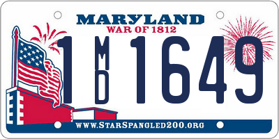 MD license plate 1MD1649