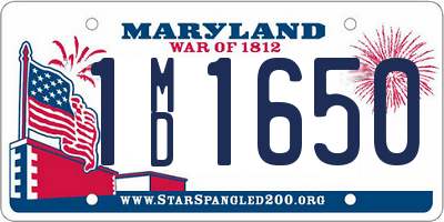 MD license plate 1MD1650