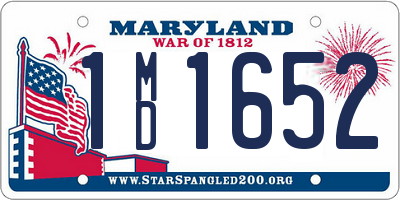 MD license plate 1MD1652