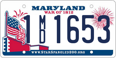 MD license plate 1MD1653