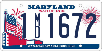 MD license plate 1MD1672