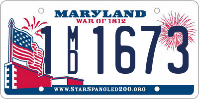 MD license plate 1MD1673