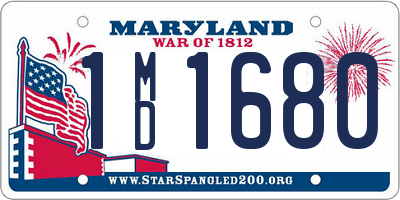 MD license plate 1MD1680