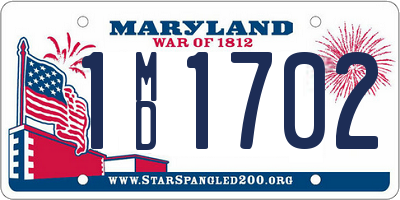 MD license plate 1MD1702