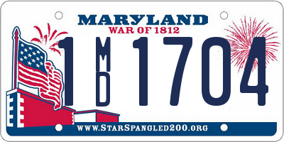 MD license plate 1MD1704