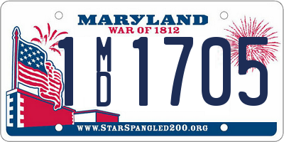 MD license plate 1MD1705