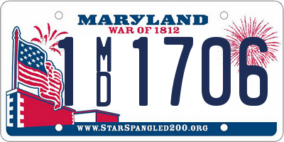 MD license plate 1MD1706
