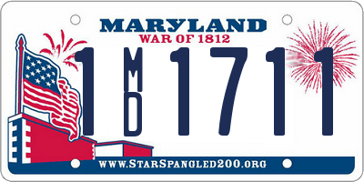 MD license plate 1MD1711