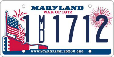 MD license plate 1MD1712