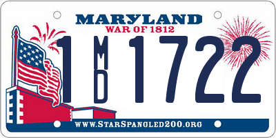 MD license plate 1MD1722