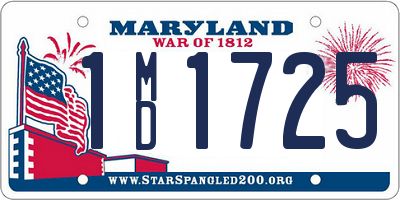 MD license plate 1MD1725