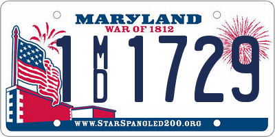 MD license plate 1MD1729