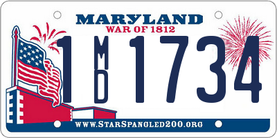 MD license plate 1MD1734