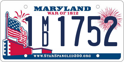 MD license plate 1MD1752