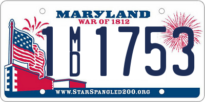 MD license plate 1MD1753