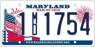 MD license plate 1MD1754