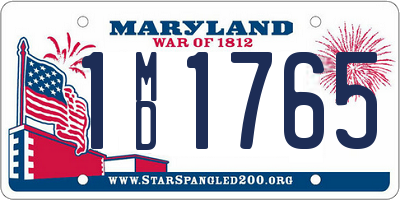 MD license plate 1MD1765