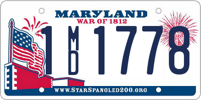 MD license plate 1MD1778