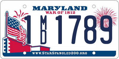 MD license plate 1MD1789