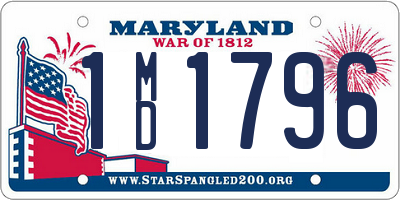 MD license plate 1MD1796