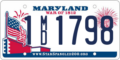 MD license plate 1MD1798