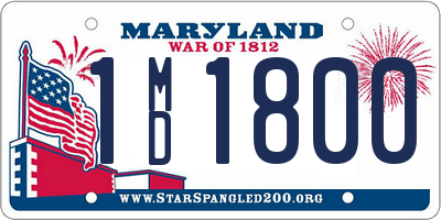 MD license plate 1MD1800