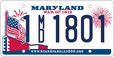 MD license plate 1MD1801