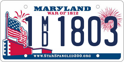 MD license plate 1MD1803