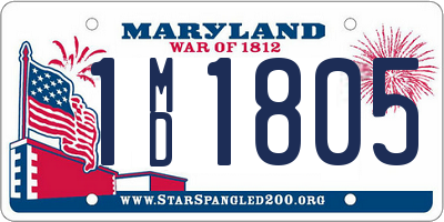 MD license plate 1MD1805