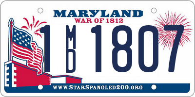 MD license plate 1MD1807