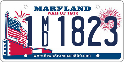 MD license plate 1MD1823