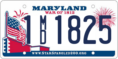 MD license plate 1MD1825