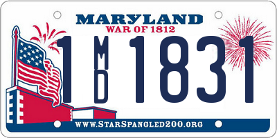 MD license plate 1MD1831