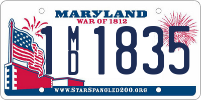 MD license plate 1MD1835