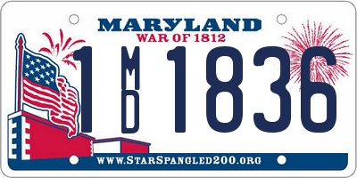 MD license plate 1MD1836