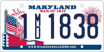 MD license plate 1MD1838