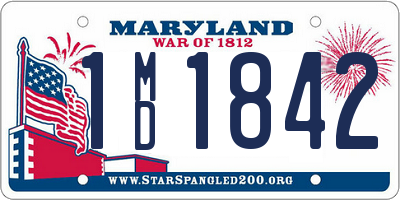 MD license plate 1MD1842