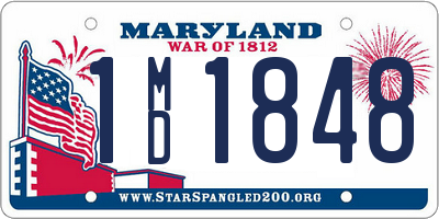 MD license plate 1MD1848