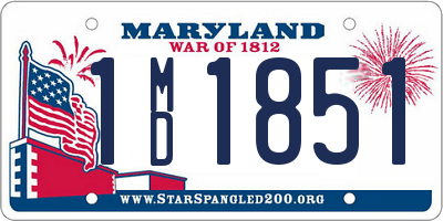 MD license plate 1MD1851