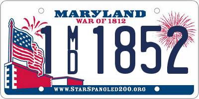 MD license plate 1MD1852