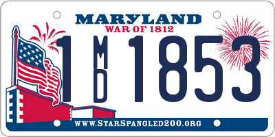 MD license plate 1MD1853