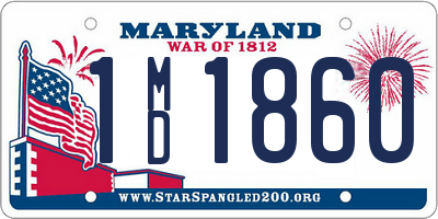 MD license plate 1MD1860