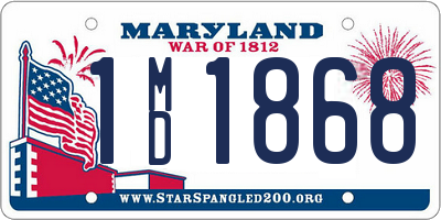 MD license plate 1MD1868