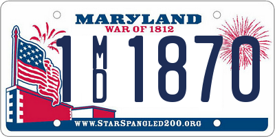 MD license plate 1MD1870