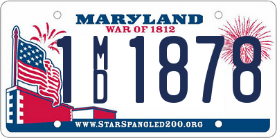 MD license plate 1MD1878